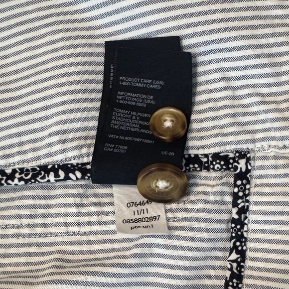 Men's NWOT Tommy Hilfiger Twill Sports Coat in White & Blue Stripe, Size M - Picture 13 of 14